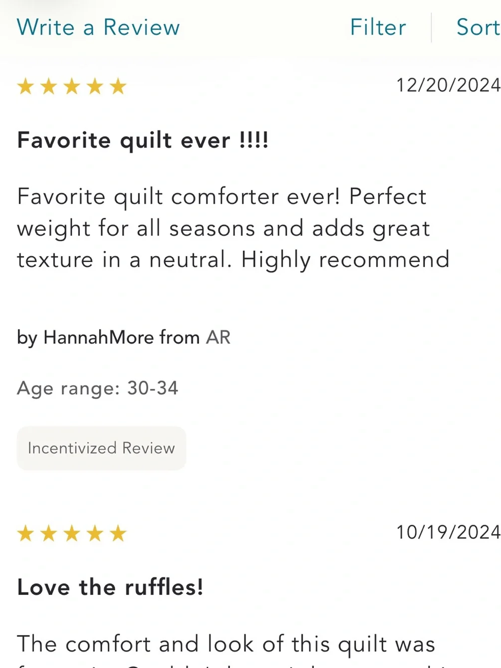 Set‎ Zaida Ruffled Voile Fresh White Quilt + Shams